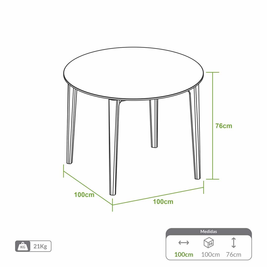Mesa Blast 100cm para referência de proporção