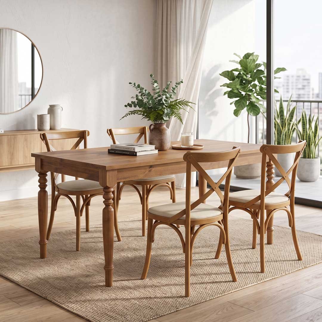 Mesa de Jantar Olinda 160cm em madeira maci&ccedil;a