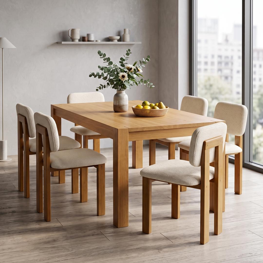 Mesa de Jantar de Madeira Maciça 160cm Macaúba